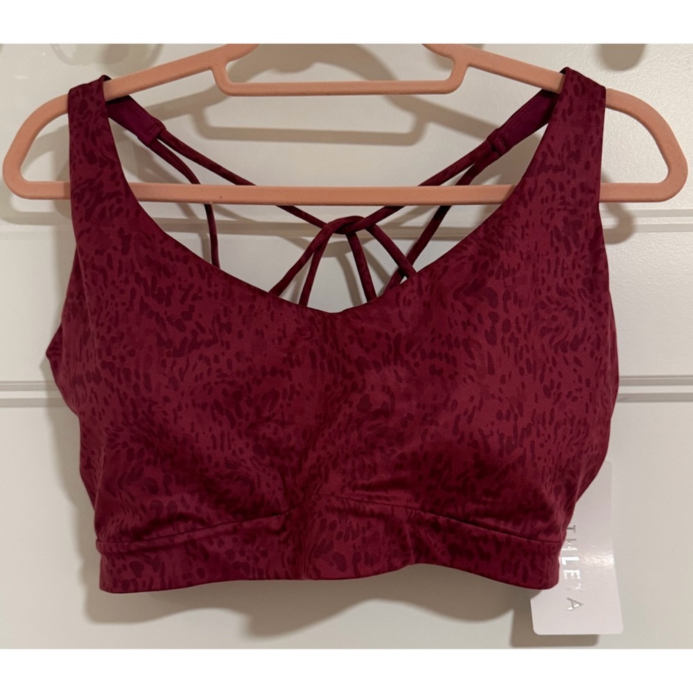 Athleta Solace Printed Sports Bra in Berry NWT SZ XL - Picture 5 of 12